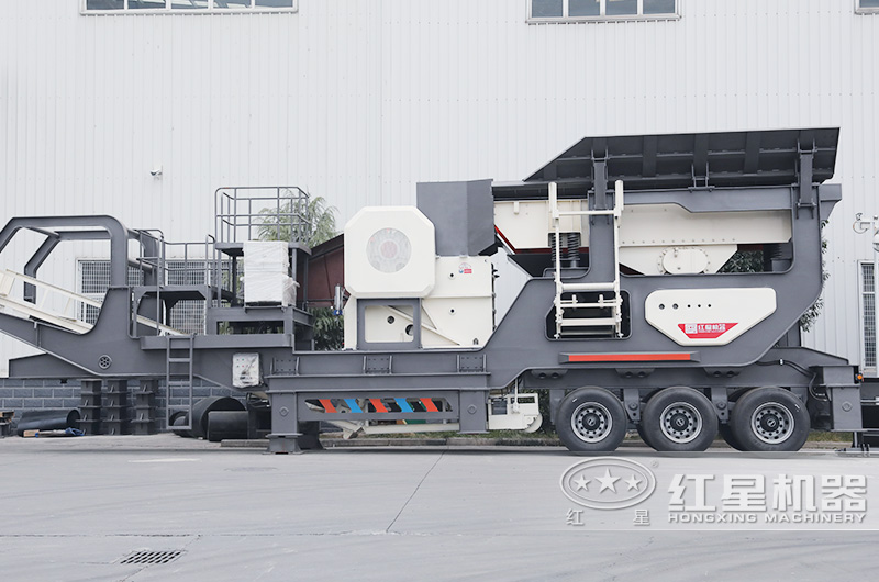 車載移動碎石機(jī)：移動顎破機(jī)，石頭一段粗碎加工